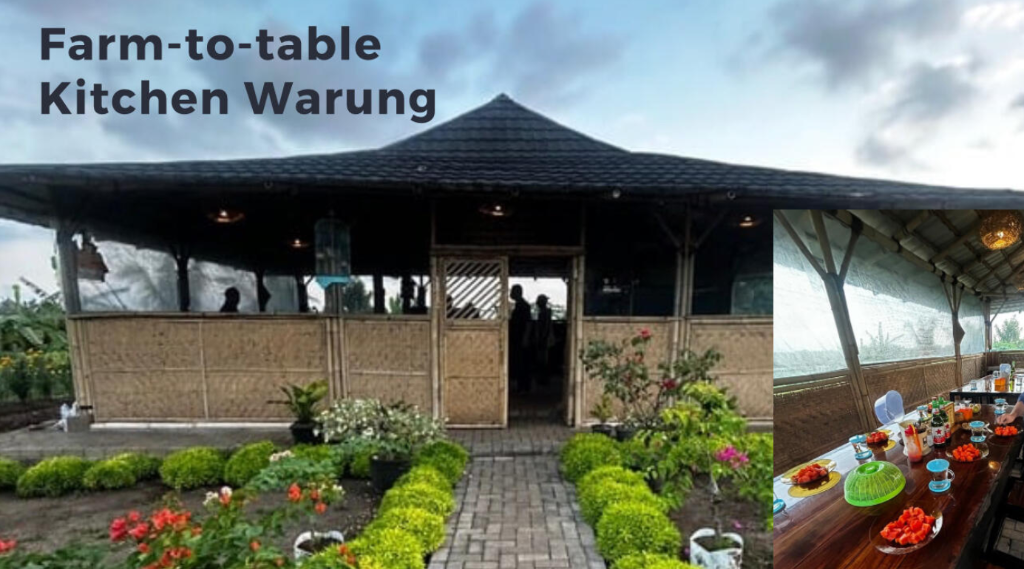 Farm-to-table Kitchen Warung showcasing fresh produce from AOBF farming